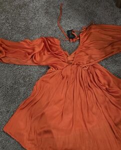 One of a kind beautiful orange party dress